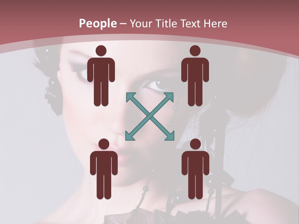 A Woman In A Black Dress With A Bow In Her Hair PowerPoint Template