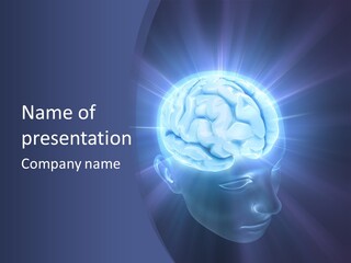 A Human Head With A Glowing Light Coming Out Of It PowerPoint Template