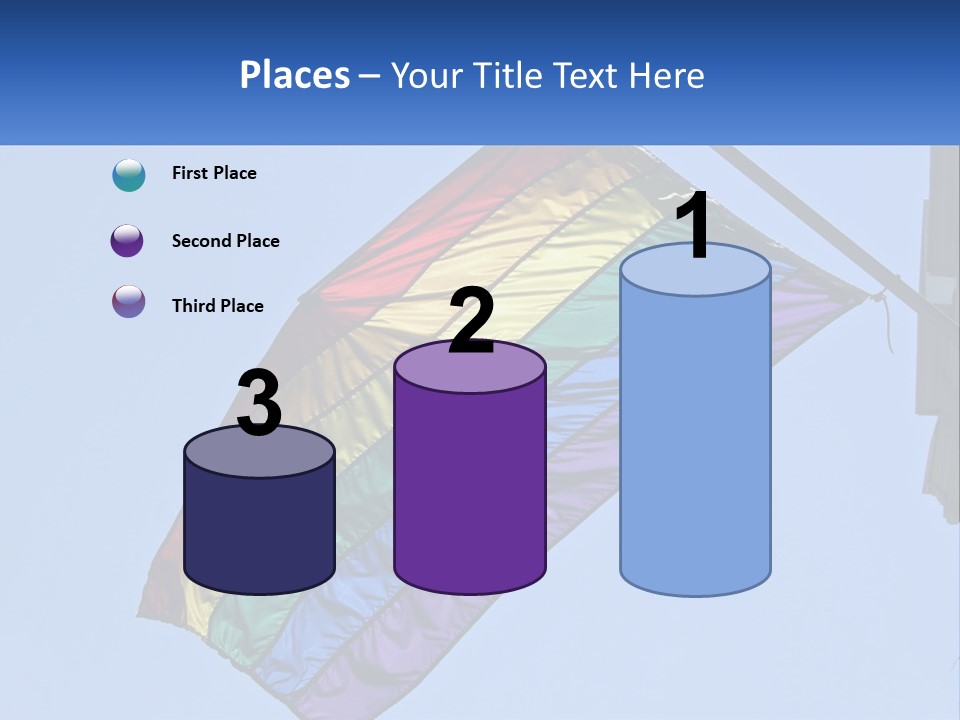 A Rainbow Colored Kite Flying In The Sky PowerPoint Template