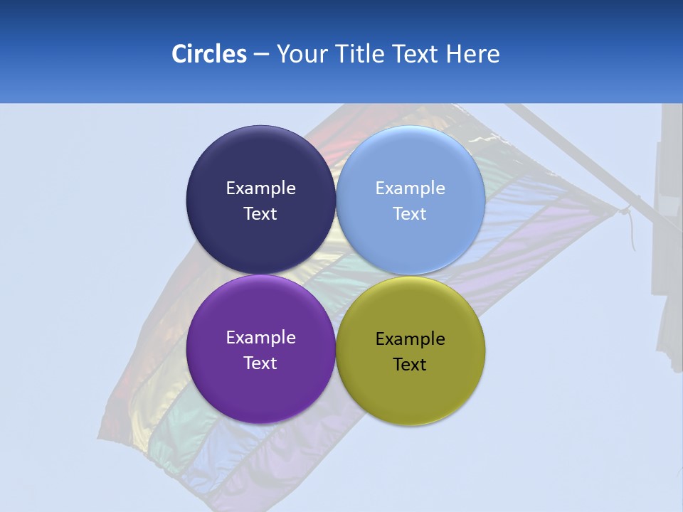 A Rainbow Colored Kite Flying In The Sky PowerPoint Template