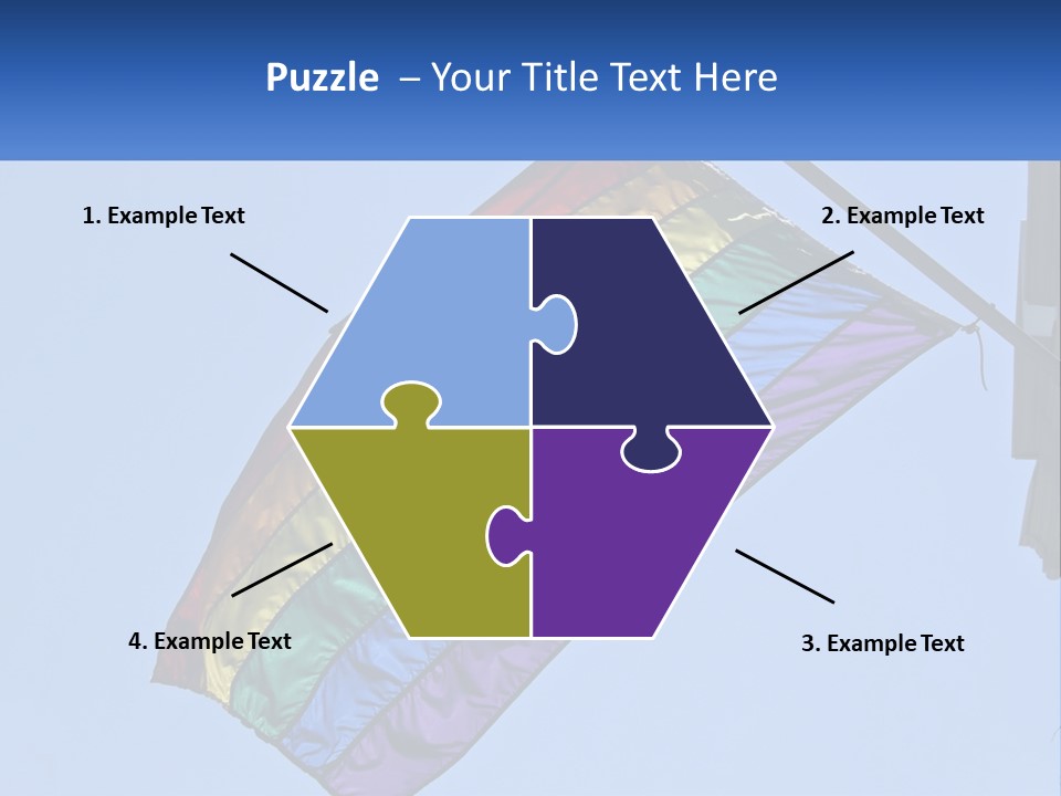 A Rainbow Colored Kite Flying In The Sky PowerPoint Template