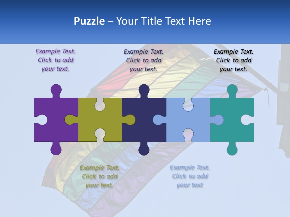 A Rainbow Colored Kite Flying In The Sky PowerPoint Template