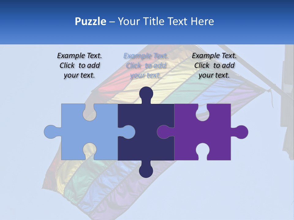 A Rainbow Colored Kite Flying In The Sky PowerPoint Template