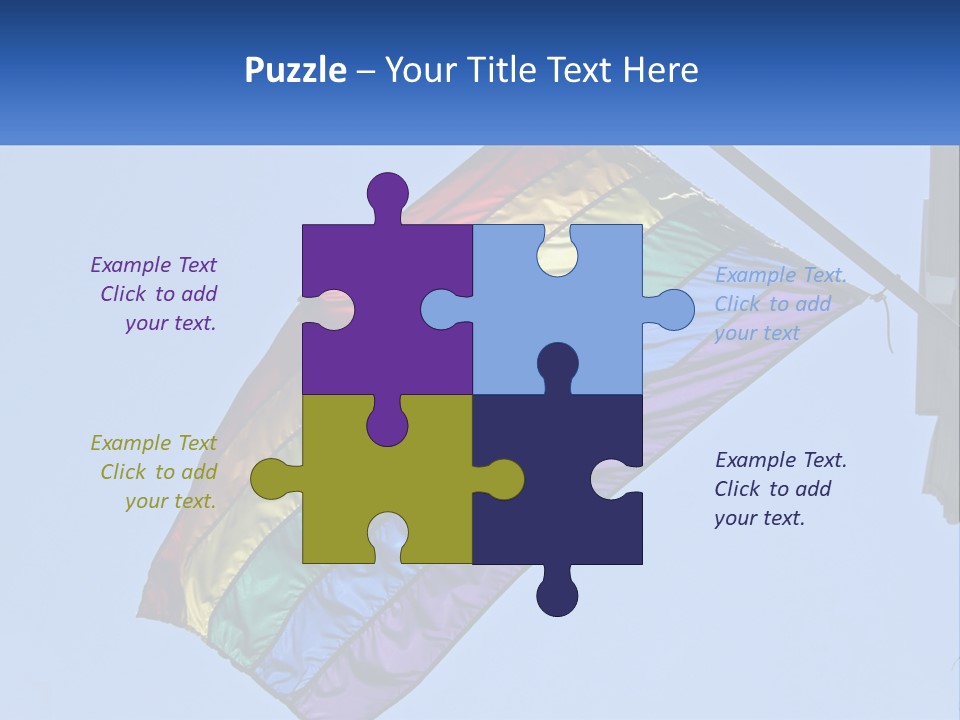 A Rainbow Colored Kite Flying In The Sky PowerPoint Template