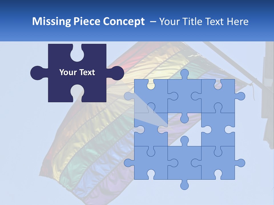 A Rainbow Colored Kite Flying In The Sky PowerPoint Template