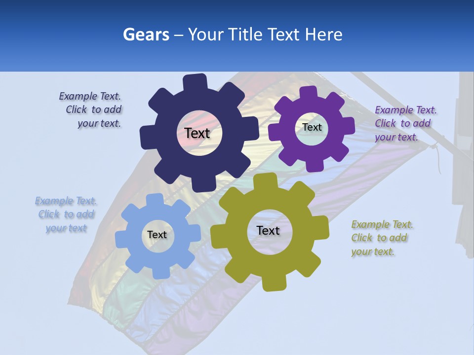 A Rainbow Colored Kite Flying In The Sky PowerPoint Template