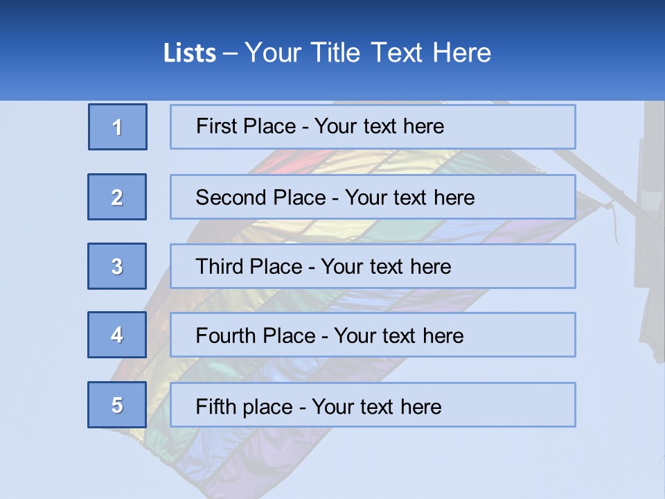 A Rainbow Colored Kite Flying In The Sky PowerPoint Template