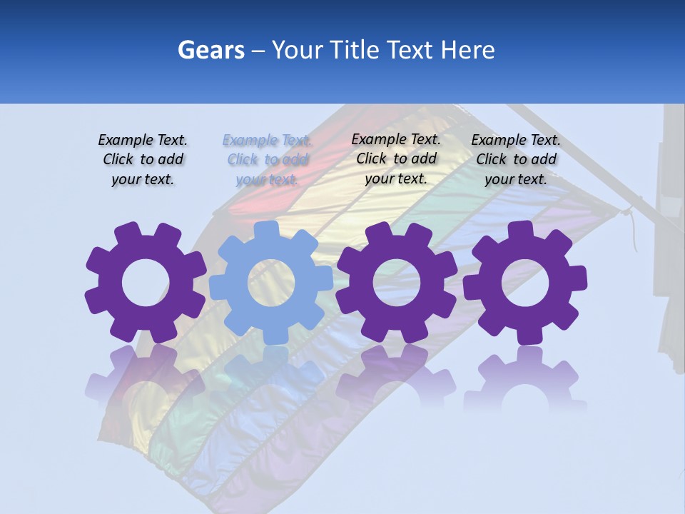 A Rainbow Colored Kite Flying In The Sky PowerPoint Template