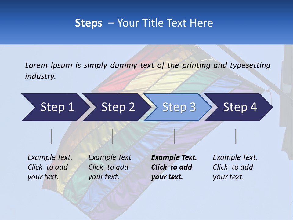 A Rainbow Colored Kite Flying In The Sky PowerPoint Template
