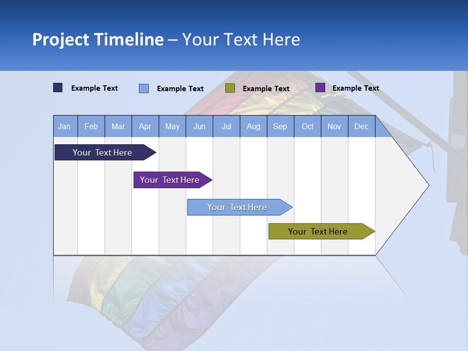 A Rainbow Colored Kite Flying In The Sky PowerPoint Template