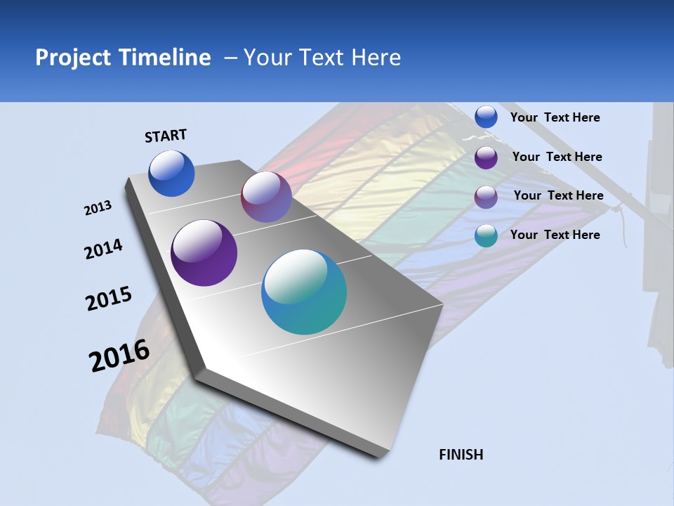 A Rainbow Colored Kite Flying In The Sky PowerPoint Template