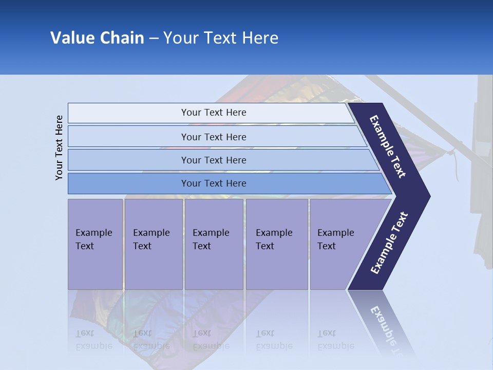 A Rainbow Colored Kite Flying In The Sky PowerPoint Template