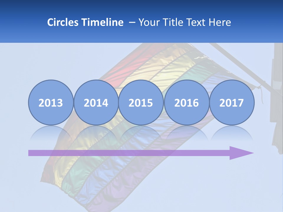 A Rainbow Colored Kite Flying In The Sky PowerPoint Template