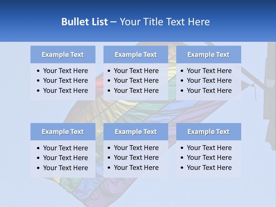 A Rainbow Colored Kite Flying In The Sky PowerPoint Template