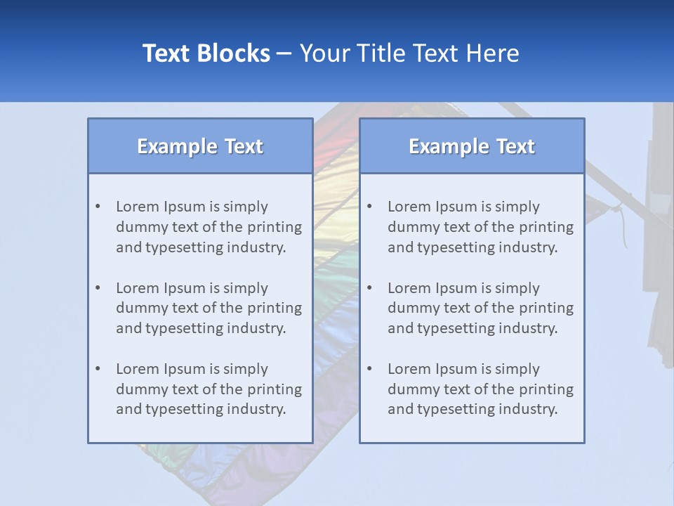A Rainbow Colored Kite Flying In The Sky PowerPoint Template