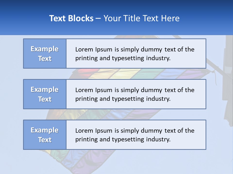 A Rainbow Colored Kite Flying In The Sky PowerPoint Template