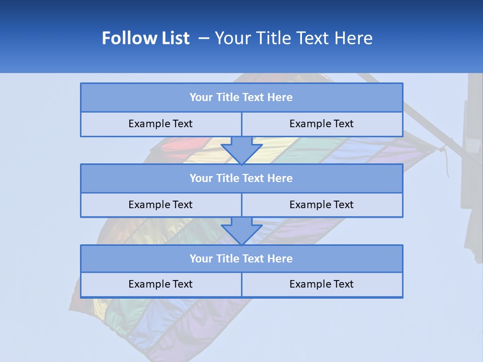 A Rainbow Colored Kite Flying In The Sky PowerPoint Template