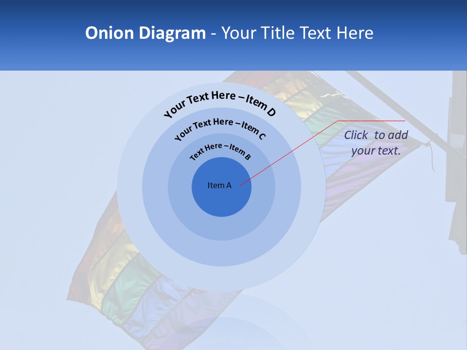 A Rainbow Colored Kite Flying In The Sky PowerPoint Template