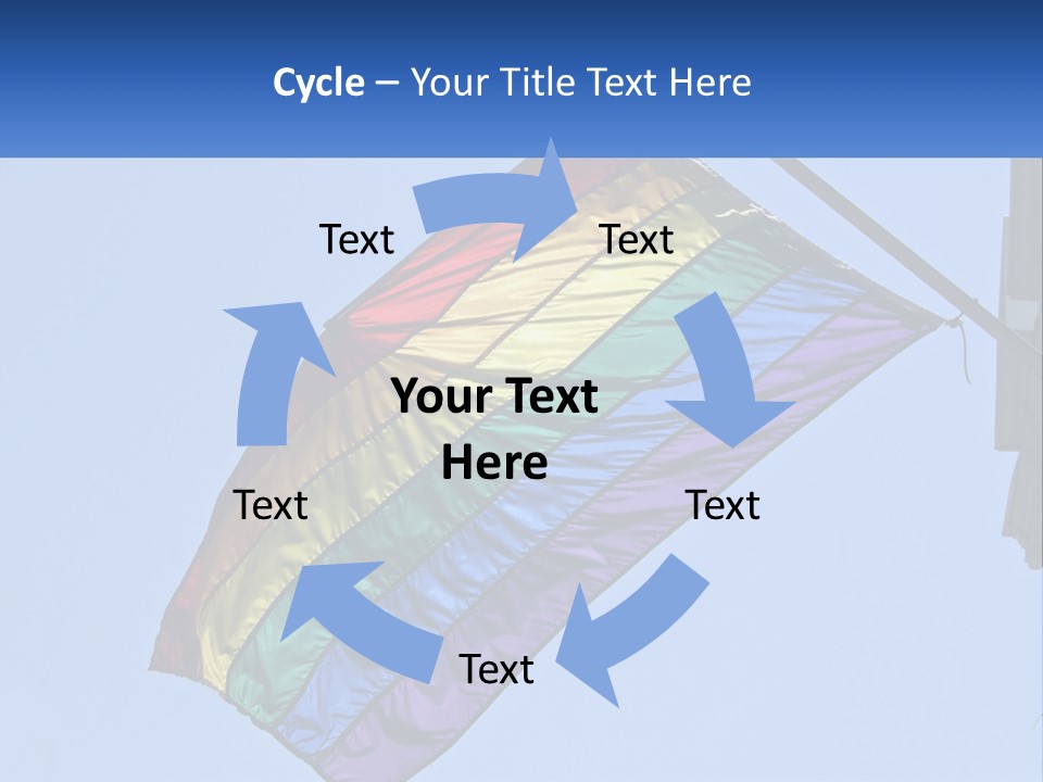 A Rainbow Colored Kite Flying In The Sky PowerPoint Template