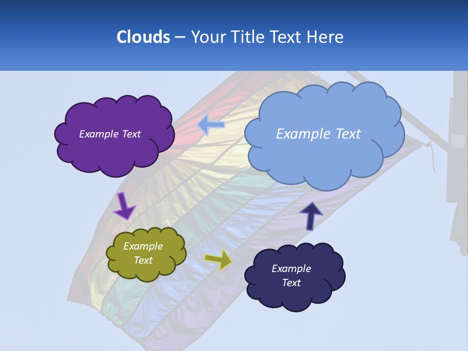 A Rainbow Colored Kite Flying In The Sky PowerPoint Template