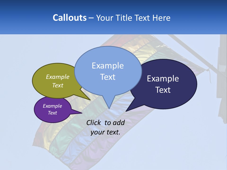 A Rainbow Colored Kite Flying In The Sky PowerPoint Template