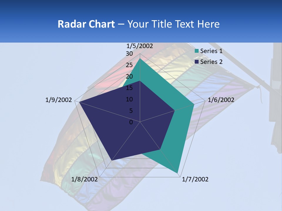 A Rainbow Colored Kite Flying In The Sky PowerPoint Template
