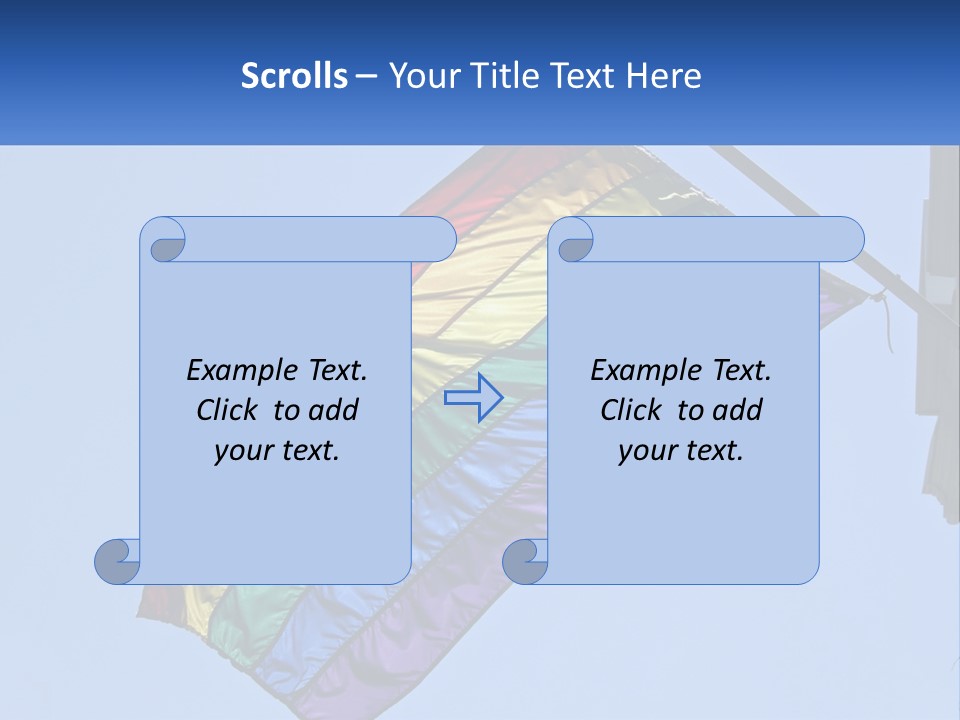 A Rainbow Colored Kite Flying In The Sky PowerPoint Template