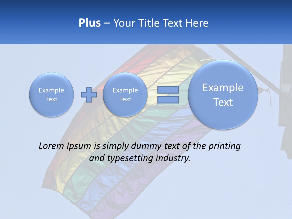 A Rainbow Colored Kite Flying In The Sky PowerPoint Template