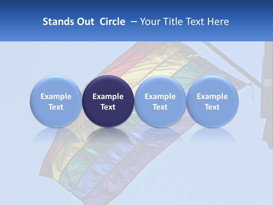 A Rainbow Colored Kite Flying In The Sky PowerPoint Template