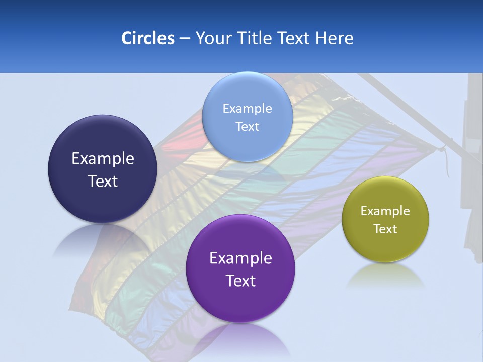 A Rainbow Colored Kite Flying In The Sky PowerPoint Template