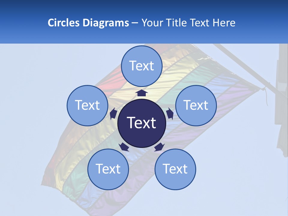 A Rainbow Colored Kite Flying In The Sky PowerPoint Template