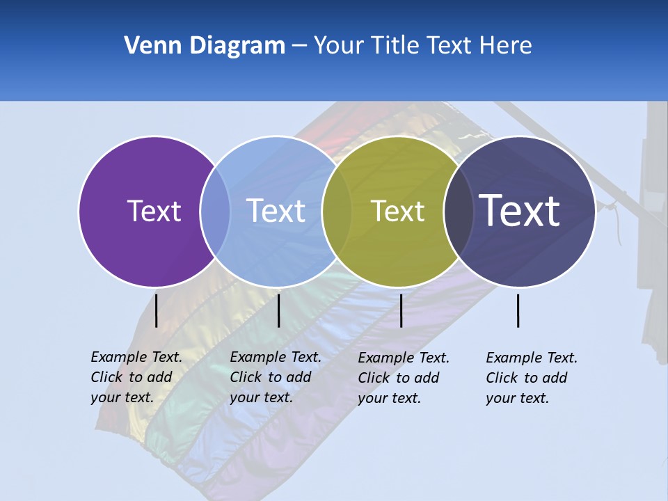A Rainbow Colored Kite Flying In The Sky PowerPoint Template