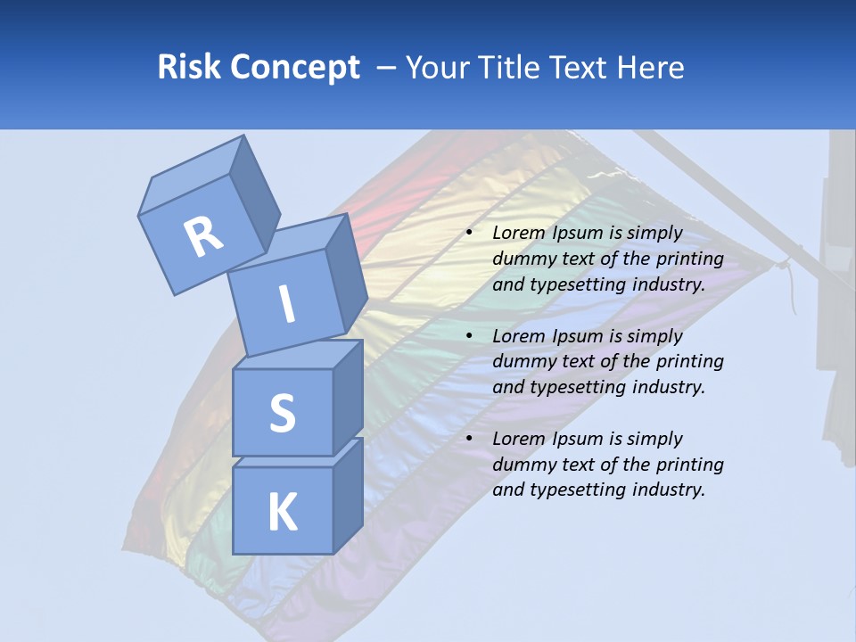 A Rainbow Colored Kite Flying In The Sky PowerPoint Template