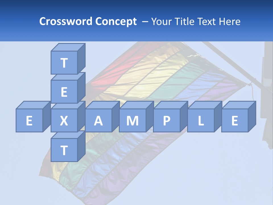 A Rainbow Colored Kite Flying In The Sky PowerPoint Template