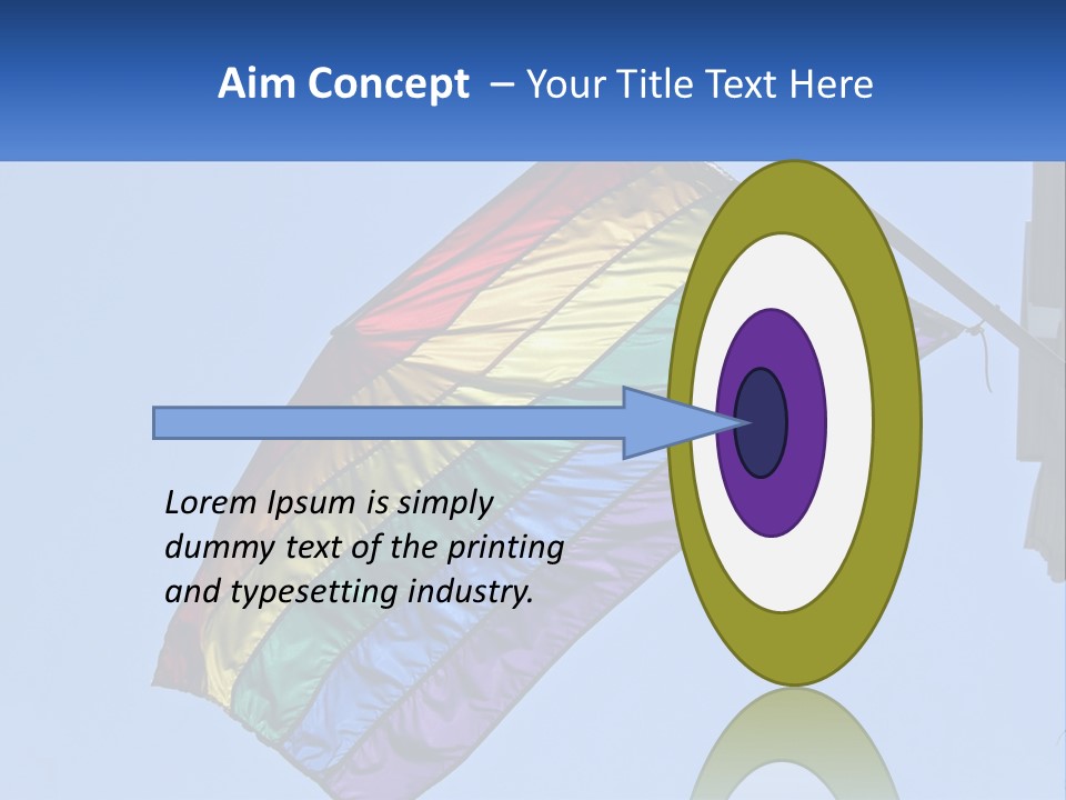 A Rainbow Colored Kite Flying In The Sky PowerPoint Template