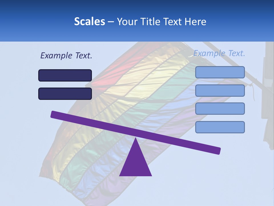 A Rainbow Colored Kite Flying In The Sky PowerPoint Template