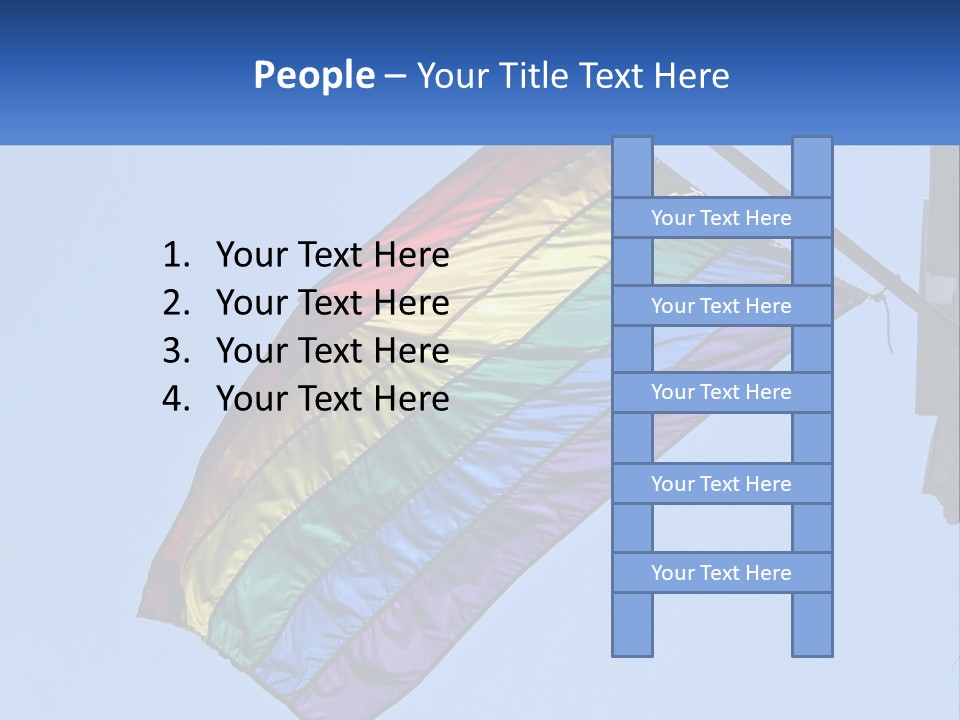 A Rainbow Colored Kite Flying In The Sky PowerPoint Template