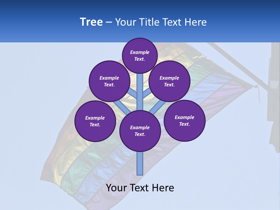 A Rainbow Colored Kite Flying In The Sky PowerPoint Template