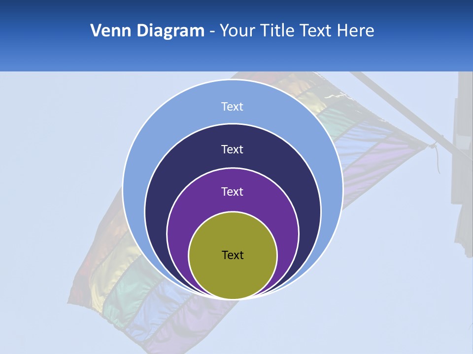 A Rainbow Colored Kite Flying In The Sky PowerPoint Template