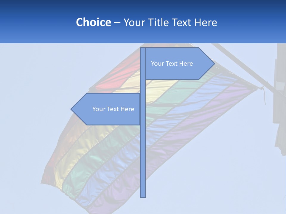 A Rainbow Colored Kite Flying In The Sky PowerPoint Template