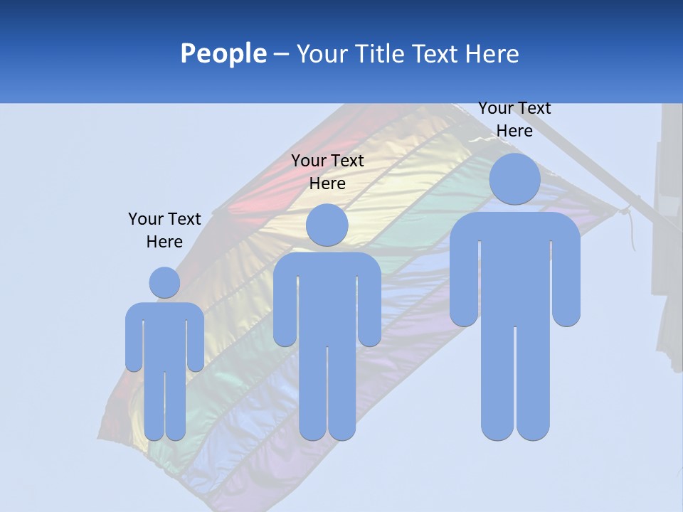 A Rainbow Colored Kite Flying In The Sky PowerPoint Template