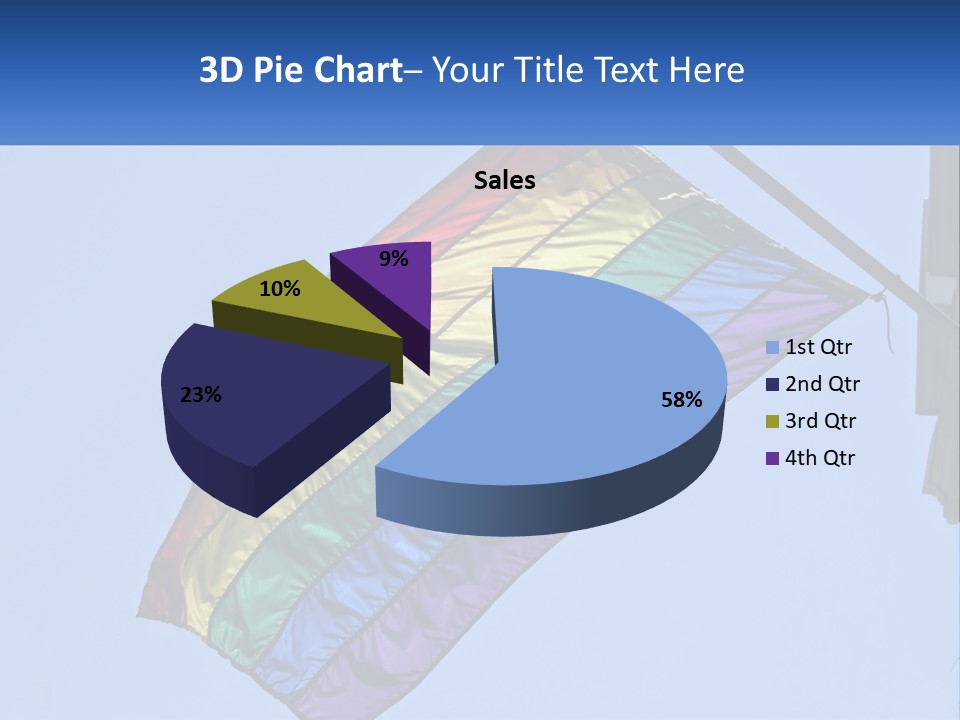 A Rainbow Colored Kite Flying In The Sky PowerPoint Template