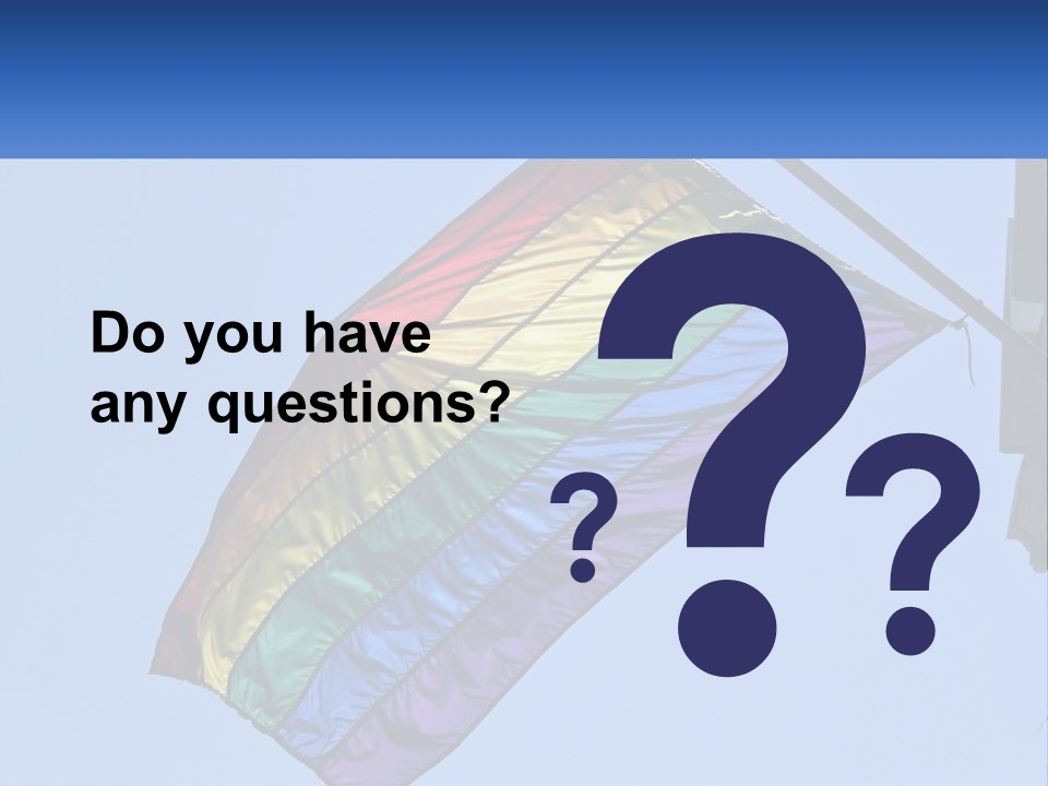 A Rainbow Colored Kite Flying In The Sky PowerPoint Template