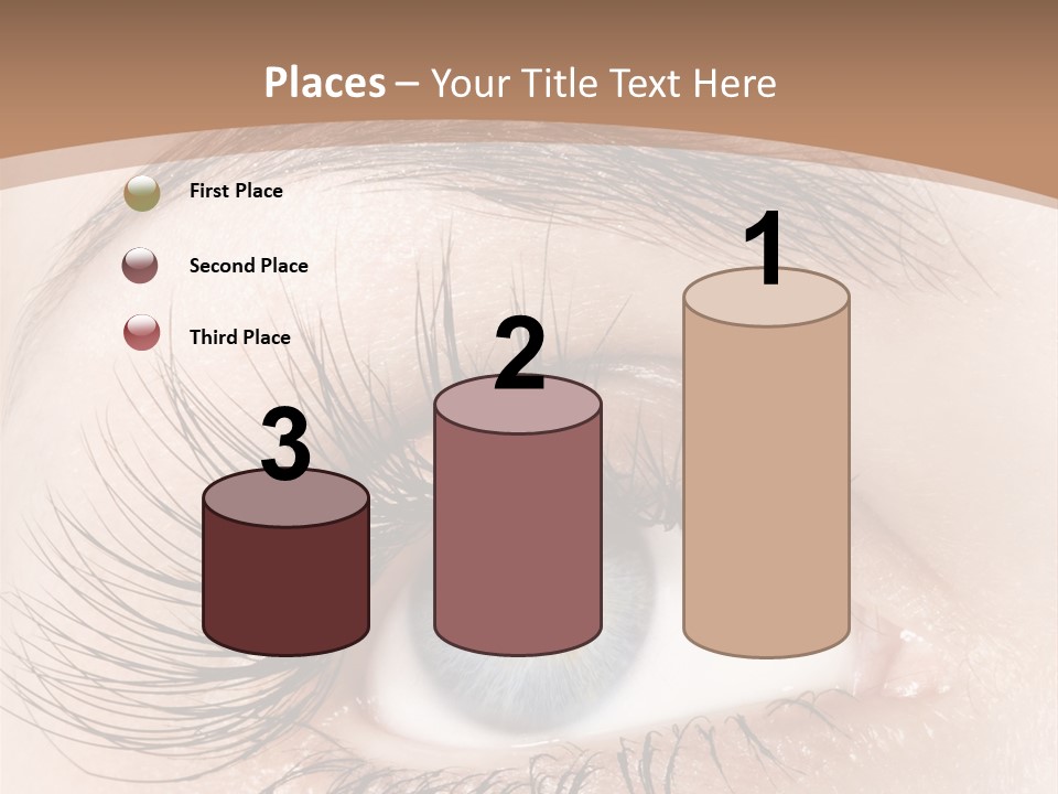 A Woman's Blue Eye With Long Lashes PowerPoint Template