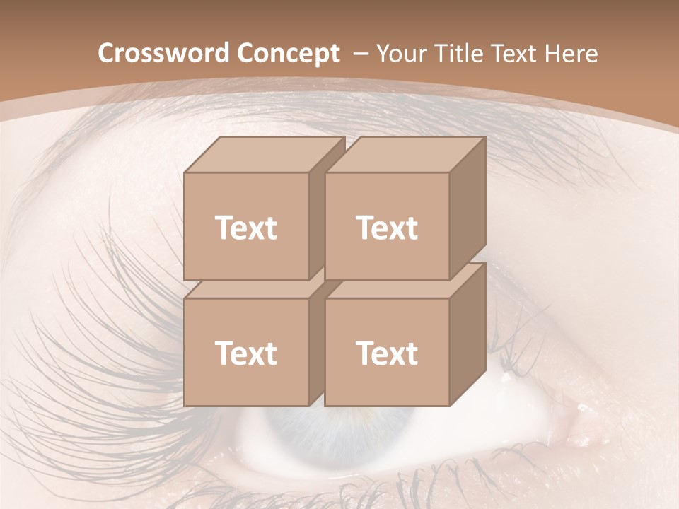 A Woman's Blue Eye With Long Lashes PowerPoint Template