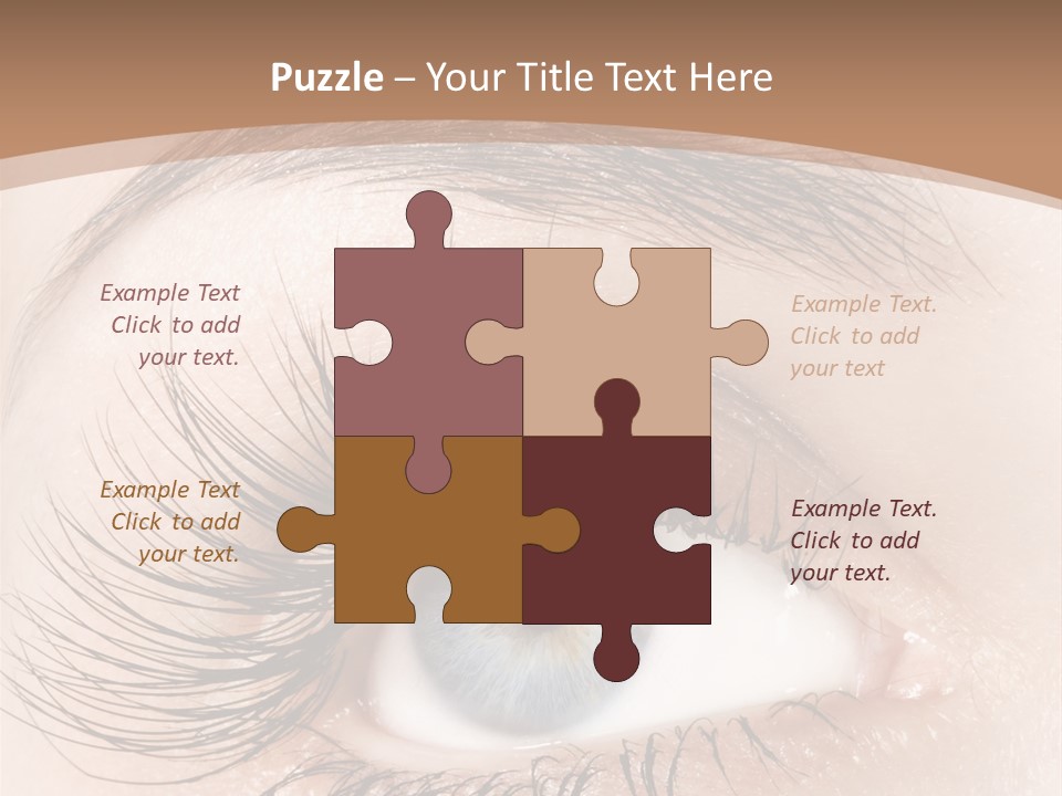 A Woman's Blue Eye With Long Lashes PowerPoint Template