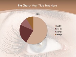 A Woman's Blue Eye With Long Lashes PowerPoint Template