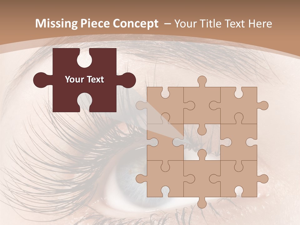 A Woman's Blue Eye With Long Lashes PowerPoint Template