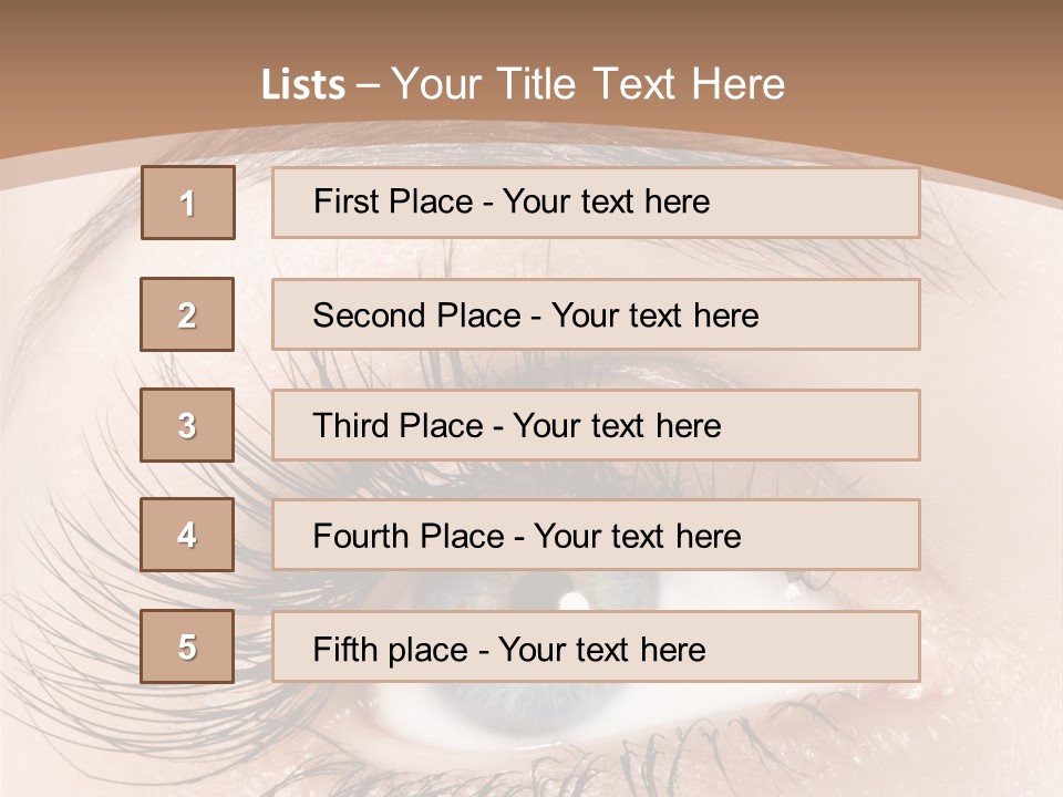 A Woman's Blue Eye With Long Lashes PowerPoint Template