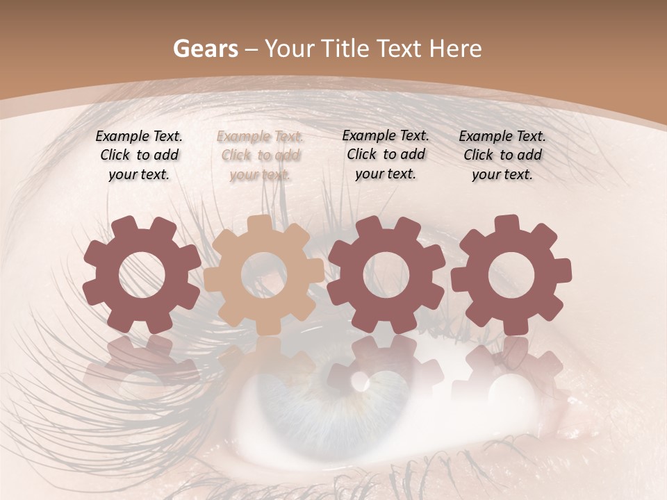 A Woman's Blue Eye With Long Lashes PowerPoint Template